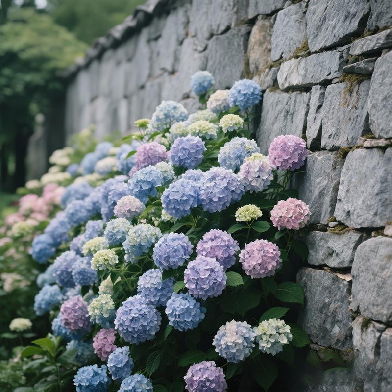 Colorful Hydrangea Bush - Vibrant Multi-Color Blooms for Garden & Patio | Hardy Perennial Flower Plant-AJZ