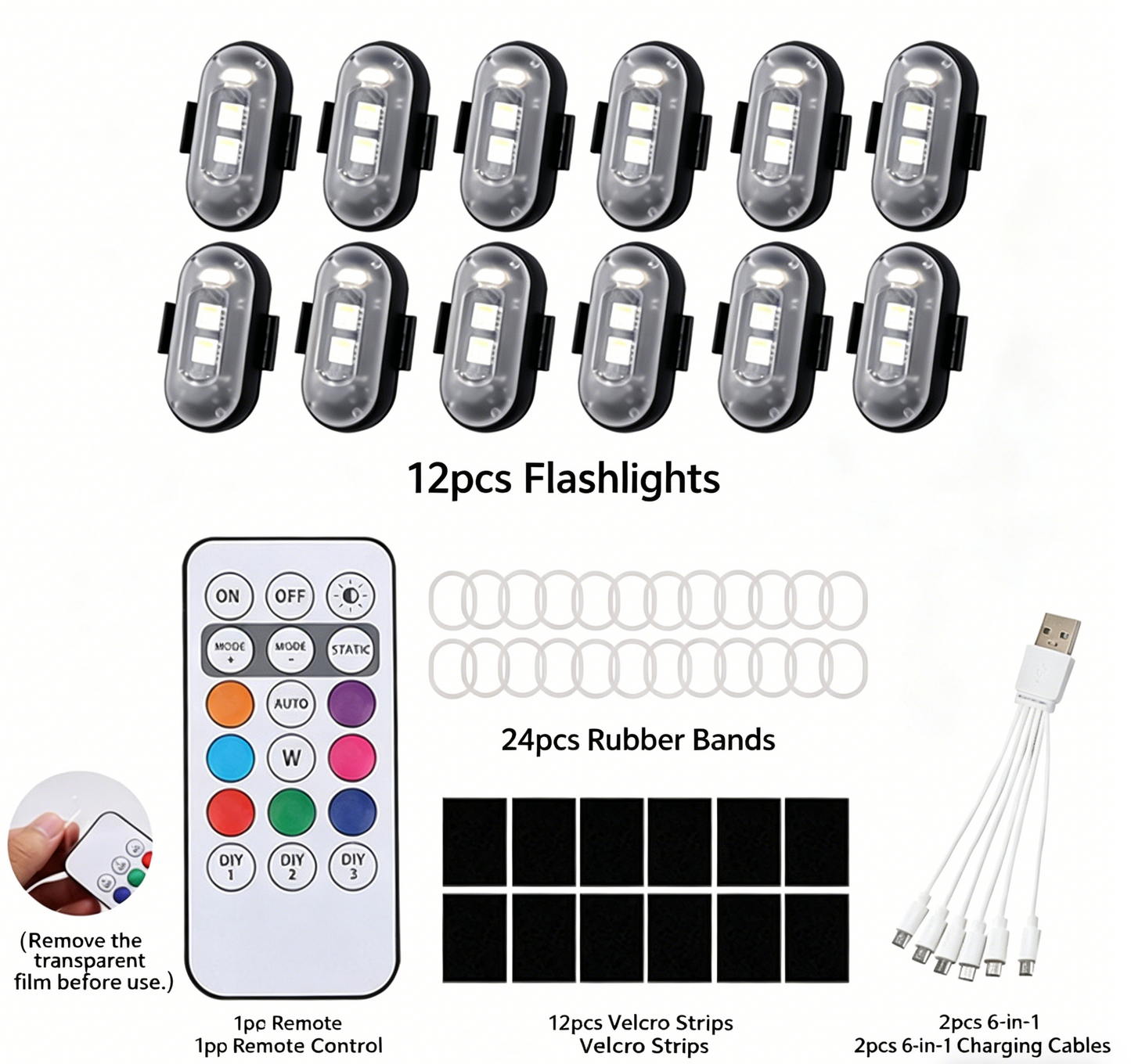 【🔥2026 Upgraded🔥】RGB LED Car Interior Light Kit, 6/12PCS Footwell Mood Ambient Lighting, Auto Decor Accessories-LIN