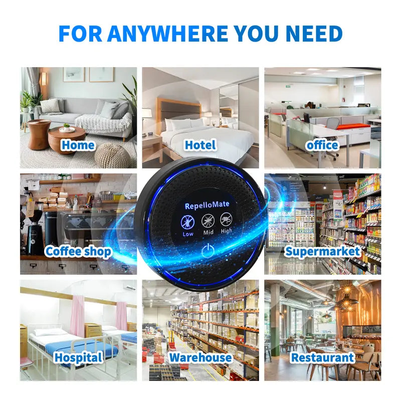 Repellomate Ultrasonic Pest Repeller Plug-In for Home – Electronic Mouse & Insect Control for Mice, Roaches, Spiders & Ants, 3 Modes-8WX