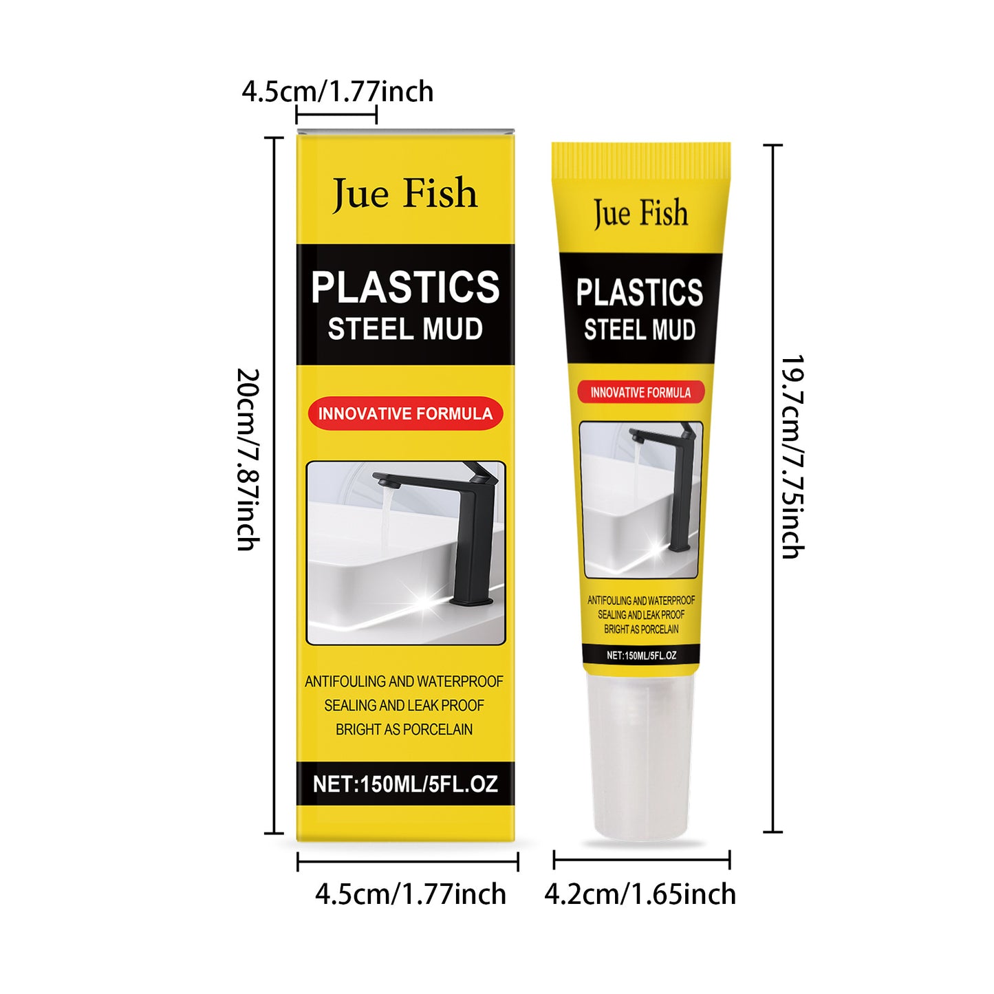 Epoxy Putty Waterproof Caulk, Strong Gap Filler for Toilet & Sink, Mildew Resistant Sealant-8WX