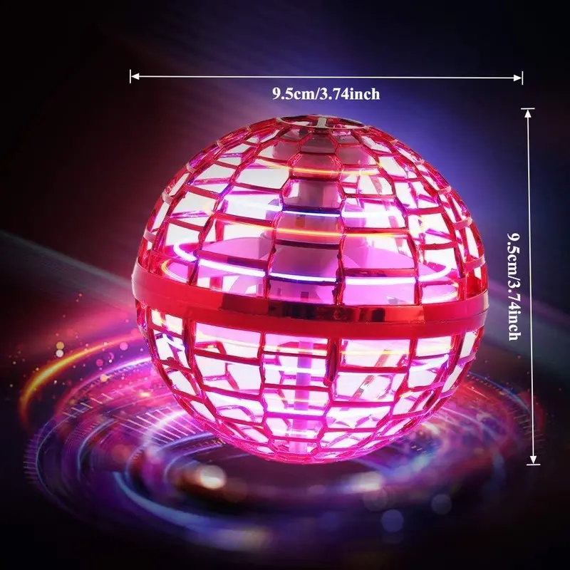 Ufo Smart Inductive Spinning Ball Magic Flying Ball Levitation Ball Fingertip Glowing Magic Ball Stress Relief Toy for Kids,360°Rotating Hand Controlled Drone Orbit,Hand Controlled Mini Drone with Led Lights, Cool Toys Gift for Boys & Girls-LIN