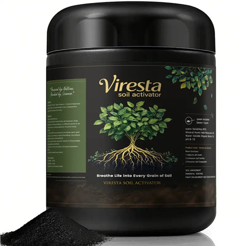Viresta Soil Rejuvenator, Concentrated Humic Acid Formula for Lawns and Horticultural Plants, Produces 266 Gallons of Fertilizer Lawn and Horticultural Soil Conditioner—Plant Nutrient, Concentrated Humic Acid-8WX