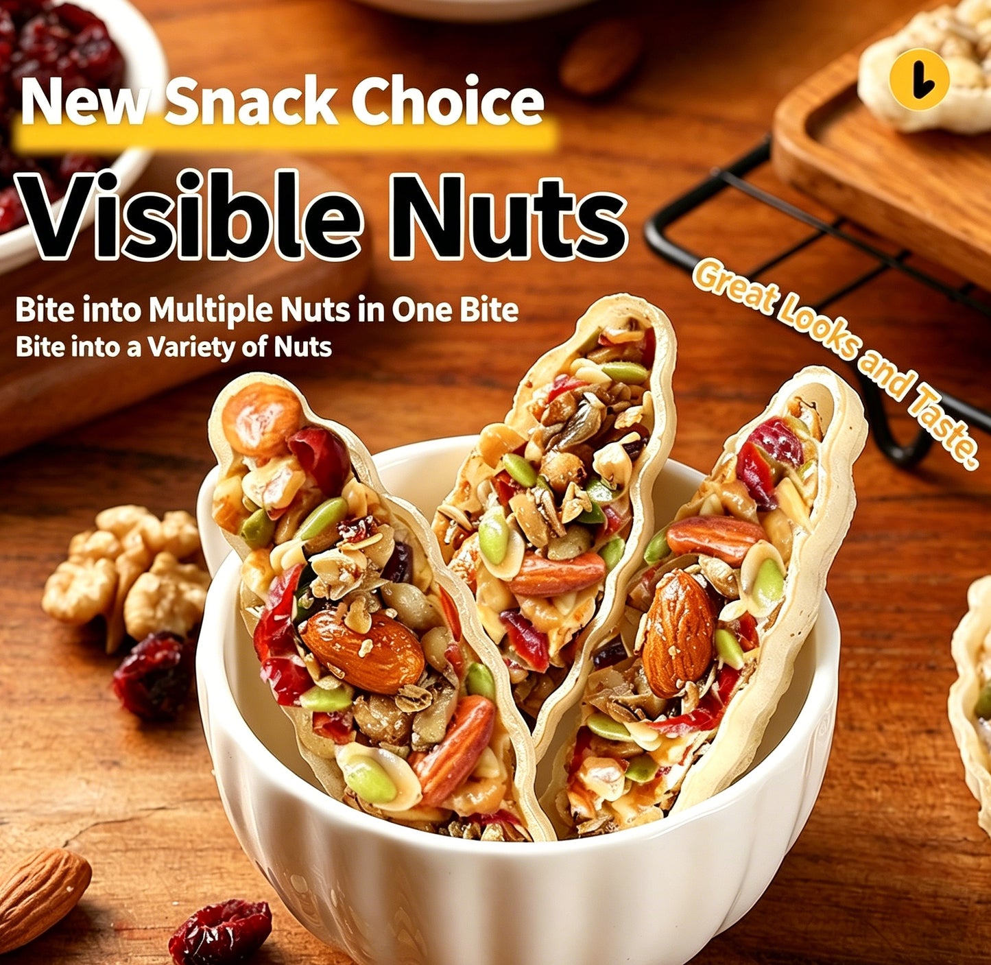 💖🎁Australian Nut Boat Cookies🎁💖, Mixed Nuts Filled Crispy Pastry, Popular Snack-LIN