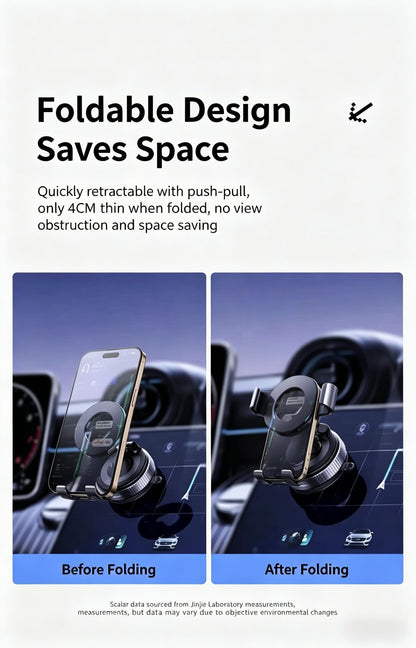 360° Adjustable Vacuum Magnetic Phone Holder, Suction Cup Phone Mount for Magsafe, Portable Cell Phone Holder for Car,Makeup/Gym/Mirror, Fit for All iphone iphone 12 and above-LIN