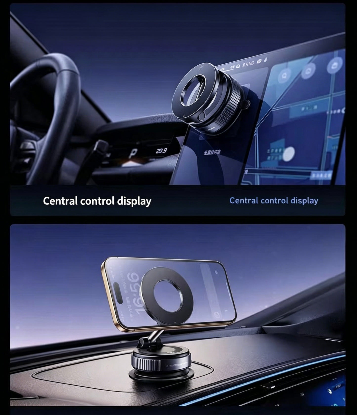 360° Adjustable Vacuum Magnetic Phone Holder, Suction Cup Phone Mount for Magsafe, Portable Cell Phone Holder for Car,Makeup/Gym/Mirror, Fit for All iphone iphone 12 and above-LIN