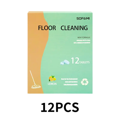 SOPAMI 12-Count Floor Cleaning Tablets (Lemon) - Fully Biodegradable, All-Floor Safe & Fresh Odor Fighter-LIN