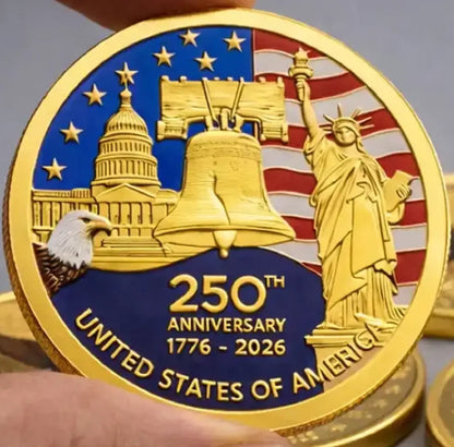 USA 250th Anniversary Coin Medal - American Independence Commemorative Coin 1776–2026 | USA Semiquincentennial Medal Coin | 250th Anniversary American Collectible-8ZP
