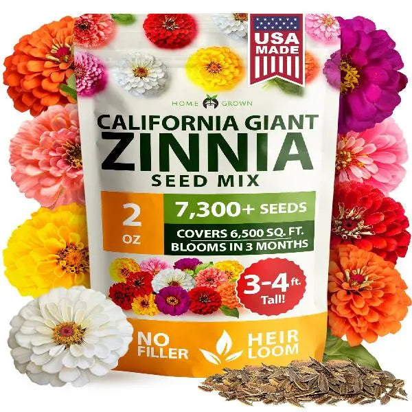 【Spring Sale】Zinnia Seeds - Pure Seeds - No Filler - USA Heirloom Flower Seeds-8WX