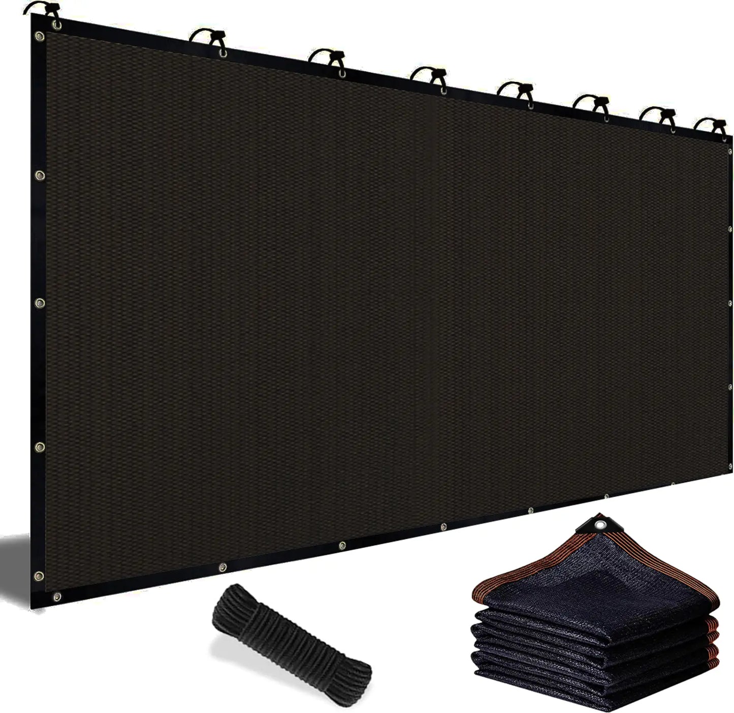 90% Blackout Cloth (Black) - 10 x 13ft UV-Resistant Shade Net with Reinforced Rivets, Suitable for Outdoor Adventures / Camping / Garden / Patio / Greenhouse.Mesh Shade Cloth-8ZP