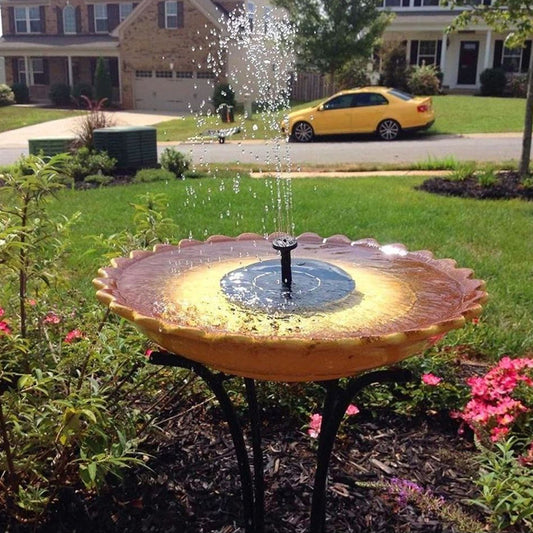 Vintage Ceramic Bird Bath with Solar Fountain – Decorative Outdoor Garden Water Feature-AJZ