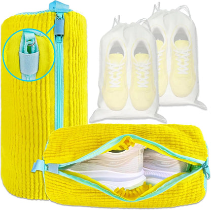 2-Pack XXL Shoe Washing Machine Bags – Reusable Sneaker Laundry Bags for Washer & Dryer, Sturdy Zipper with Hook, 360° Clean for Tennis Shoes, Slippers -8ZP