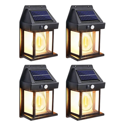 Solar Wall Lights Outdoor Dusk to Dawn Solar Garden Lights Landscape Lighting 3 Lighting Modes Solar Motion Lights Outdoor Wall Mount Light for Outside Patio Fence Yard Garage-8WX