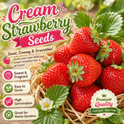 Four Seasons Easy-Grow Creamy Red Strawberry Seed - Home Container Plant-ZP