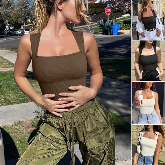 ✨Sleeveless Tummy Control Tank Tops Bodysuits - Coffee / S / ⚡Super fast delivery ⚡On Sale & Quick Ship-ZQ