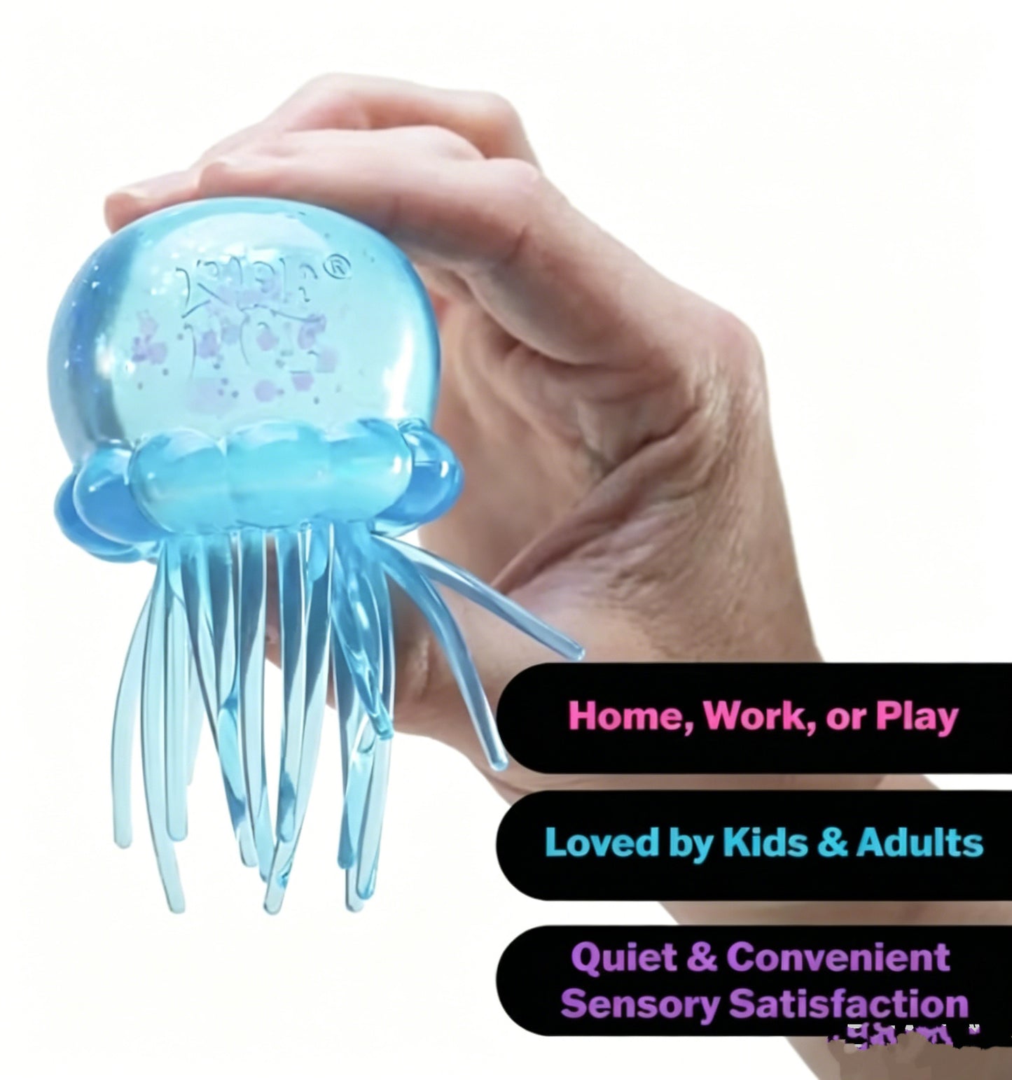 Soft Gel Filled Sensory Squeeze Toy, Stretchy Elastic Squishy Stress Relief Ball, Calming Anxiety Reducing Hand Fidget, Cute Relaxing Jelly Texture, Fun Portable Handheld Squeeze Toy Gift for All Ages-LIN