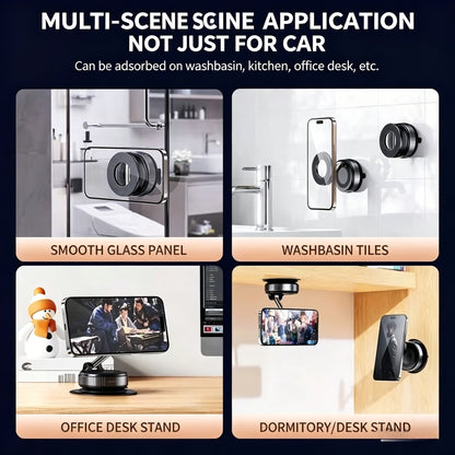 360° Adjustable Vacuum Magnetic Phone Holder, Suction Cup Phone Mount for Magsafe, Portable Cell Phone Holder for Car,Makeup/Gym/Mirror, Fit for All iphone iphone 12 and above-LIN