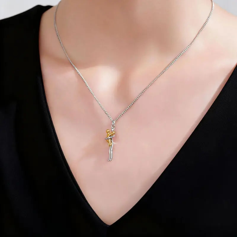 Forever Hug Necklace  A meaningful gift symbolizing unconditional love between mother and child-8WX