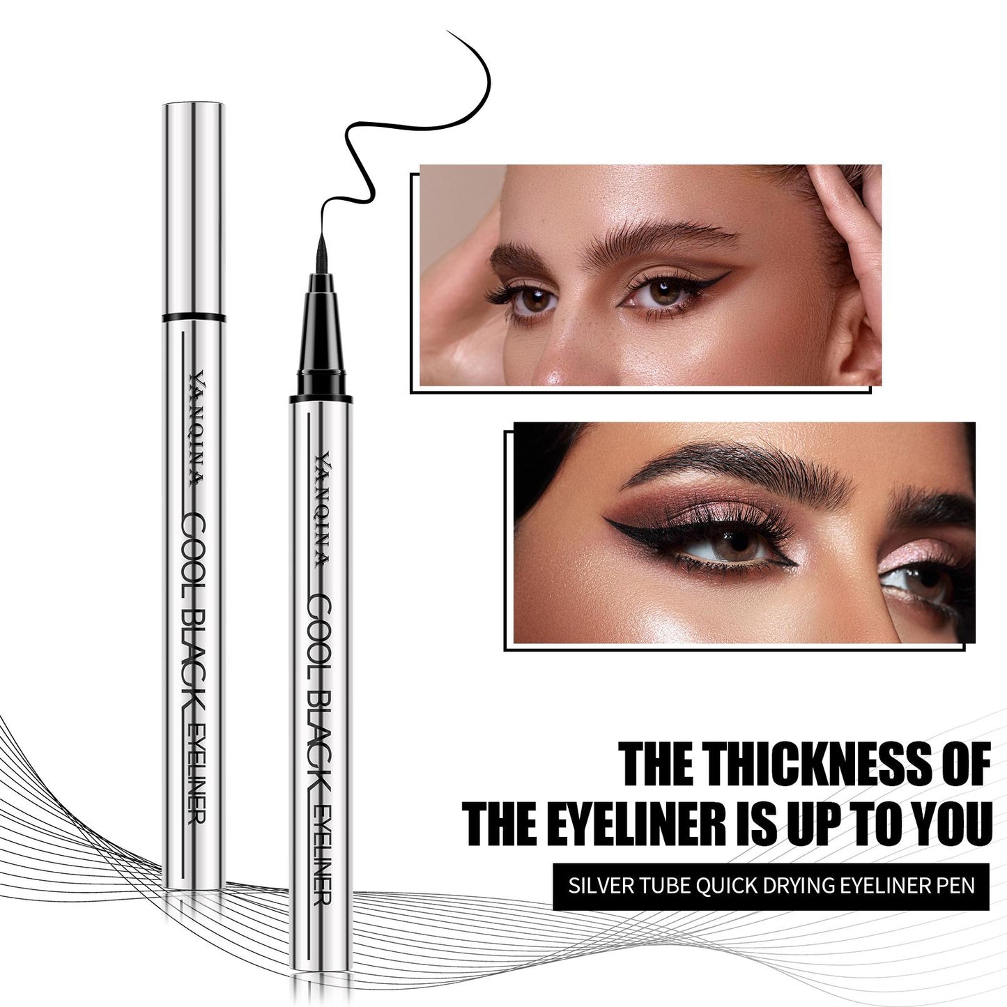 【YANQINA】Long-lasting eyeliner -lightweight, waterproof,vegan,cruelty-free,24-hour smooth application,ultra- creamy and silky smooth texture.-HS