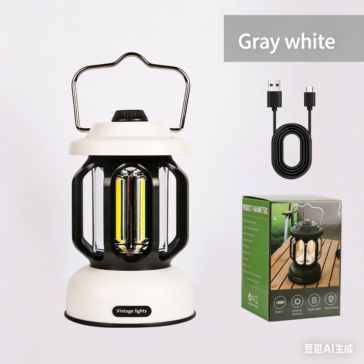 Outdoor Camping Lantern, Ambient Light, Durable, Rechargeable, Portable, Hanging, Suitable for Camping, Lamp-LIN