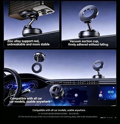 360° Adjustable Vacuum Magnetic Phone Holder, Suction Cup Phone Mount for Magsafe, Portable Cell Phone Holder for Car,Makeup/Gym/Mirror, Fit for All iphone iphone 12 and above-LIN