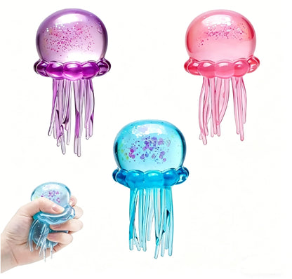 Soft Gel Filled Sensory Squeeze Toy, Stretchy Elastic Squishy Stress Relief Ball, Calming Anxiety Reducing Hand Fidget, Cute Relaxing Jelly Texture, Fun Portable Handheld Squeeze Toy Gift for All Ages-LIN