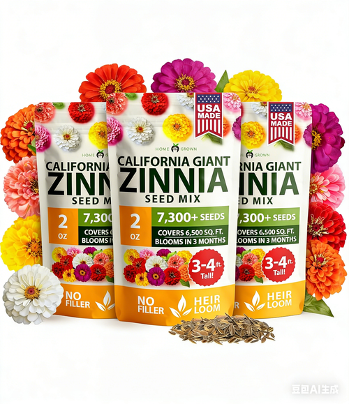 🌺Zinnia California Giant Mix - 7,300+ (2 oz) | No Filler - USA Heirloom Flower Seeds-LIN