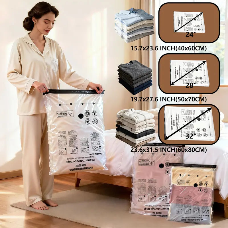 Pack Twice As Much In Half The Space Cordless vacuum compression bags that instantly create more suitcase space for smarter, stress-free-8WX