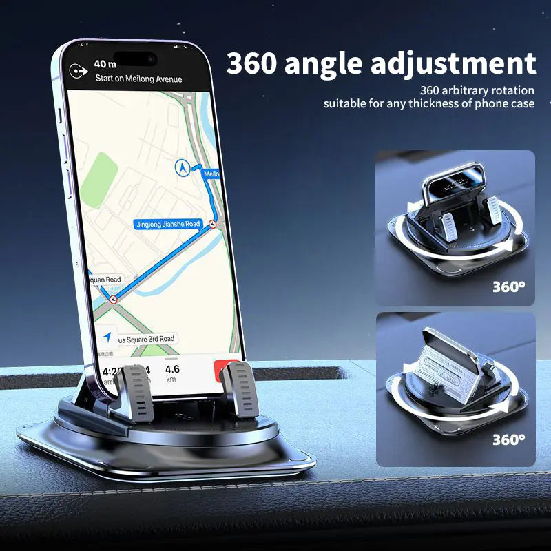 Car phone holder 360 degree rotation, suitablefor car navigation in-car dashboard, horizontaland vertica screen adjustment angle,suctioncup fixed non-slip mobile phone holdersuitable for iPhone and Android-8WX