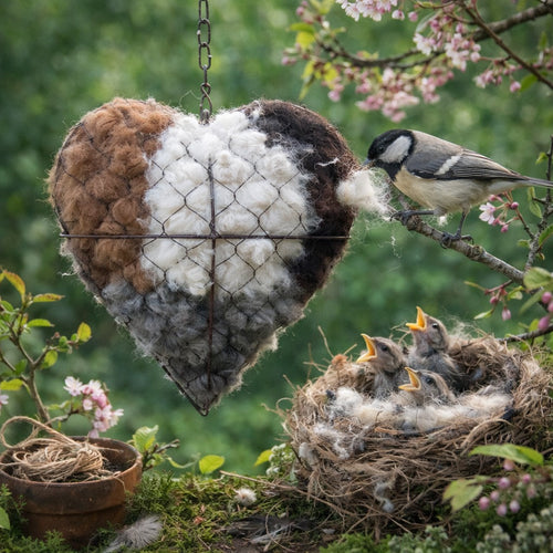 Handmade Natural Alpaca Fiber Bird Nesting Heart❤️A Cozy Gift for Birds-AJZ