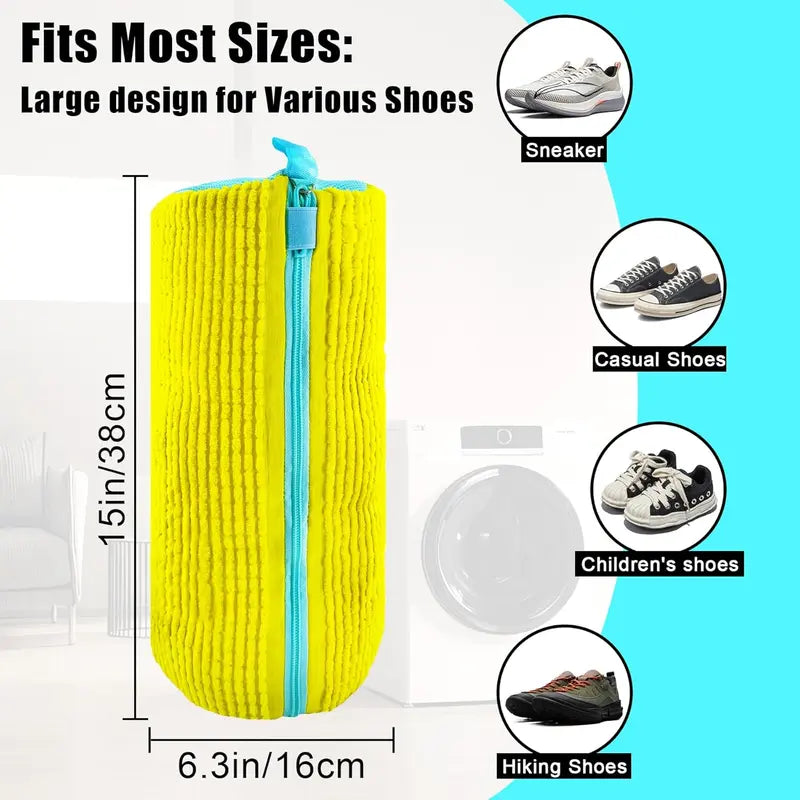 2-Pack XXL Shoe Washing Machine Bags – Reusable Sneaker Laundry Bags for Washer & Dryer, Sturdy Zipper with Hook, 360° Clean for Tennis Shoes, Slippers -8ZP