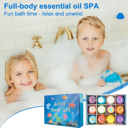Ocean Toys Bath Balls Set with Surprise Inside Handmade Zodiac Animal Natural Sea Salt Bubble Bath Balls for Women Men Spa Gift 12 Pieces-LIN