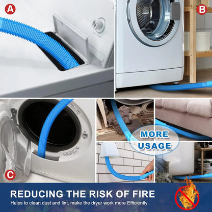Sealegend Dryer Vent Cleaner kit Dryer Vacuum Hose Attachment with Stretch Universal Connector, Dryer Vent Cleaning Tool Vacuum Hose Lint Remover, Blue-8ZP