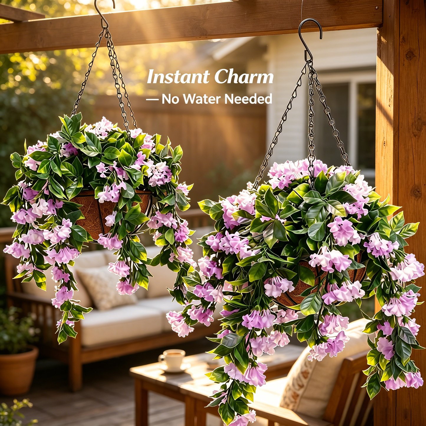 Improvements 15" Faux Crepe Myrtle Hanging Baskets-ZQ