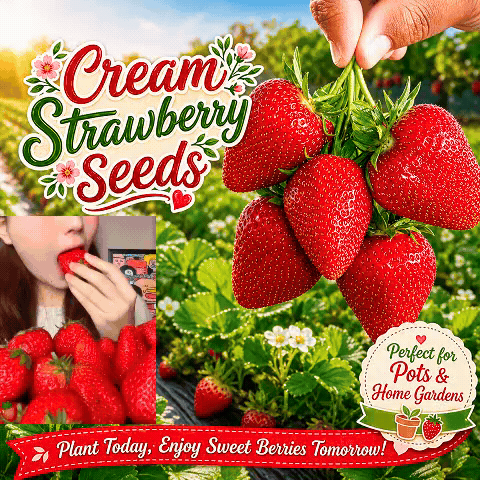 Four Seasons Easy-Grow Creamy Red Strawberry Seed - Home Container Plant-ZP