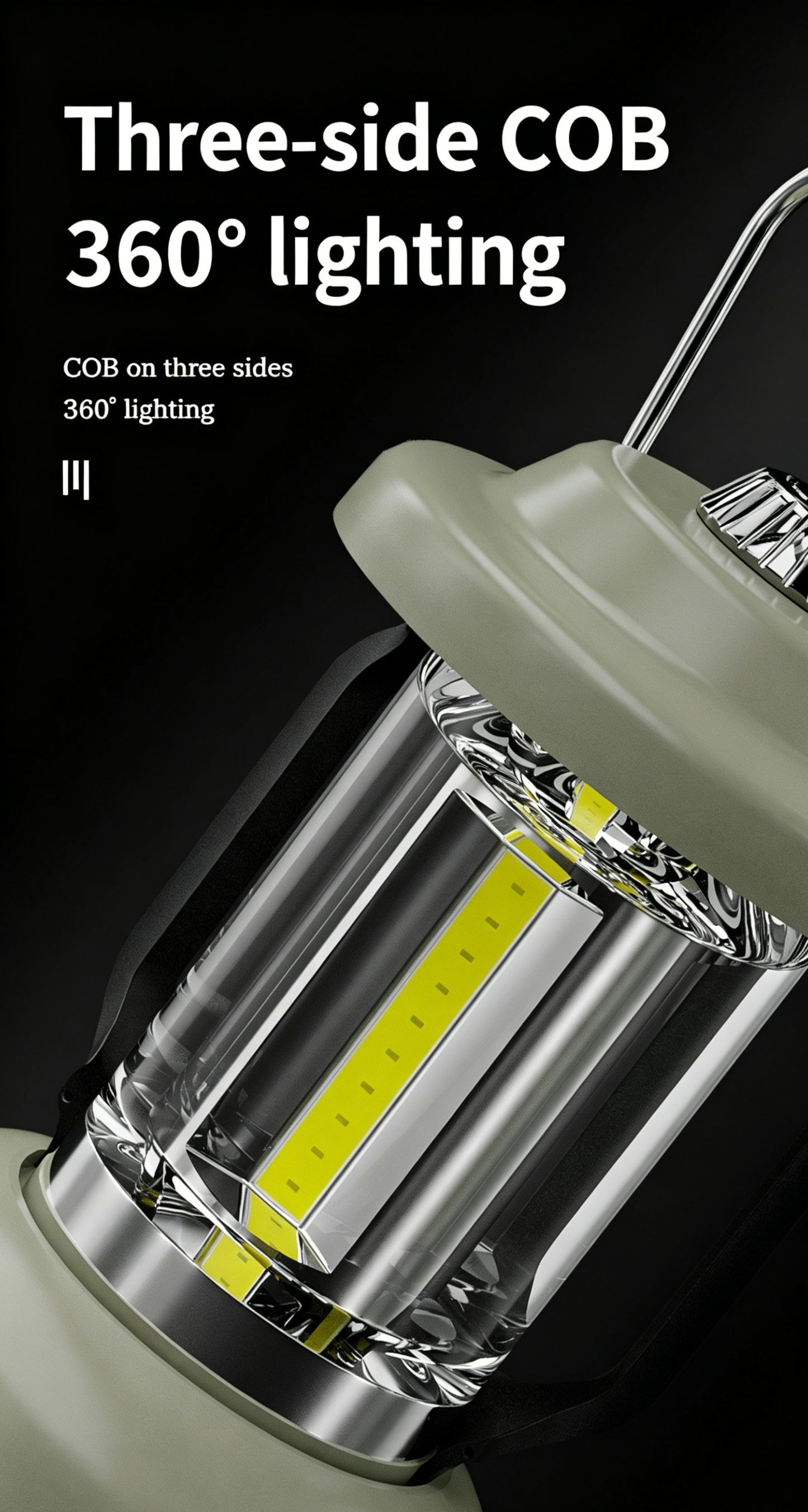 Outdoor Camping Lantern, Ambient Light, Durable, Rechargeable, Portable, Hanging, Suitable for Camping, Lamp-LIN