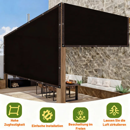 90% Blackout Cloth (Black) - 10 x 13ft UV-Resistant Shade Net with Reinforced Rivets, Suitable for Outdoor Adventures / Camping / Garden / Patio / Greenhouse.Mesh Shade Cloth-8ZP