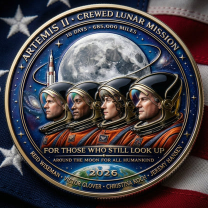 👩🏻‍🚀A TRIBUTE TO THE EXPLORERS - 🚀Artemis II Lunar Legacy Commemorative Coin🌙-HS