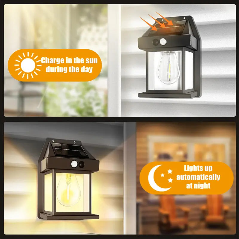 Solar Wall Lights Outdoor Dusk to Dawn Solar Garden Lights Landscape Lighting 3 Lighting Modes Solar Motion Lights Outdoor Wall Mount Light for Outside Patio Fence Yard Garage-8WX