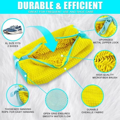 2-Pack XXL Shoe Washing Machine Bags – Reusable Sneaker Laundry Bags for Washer & Dryer, Sturdy Zipper with Hook, 360° Clean for Tennis Shoes, Slippers -8ZP