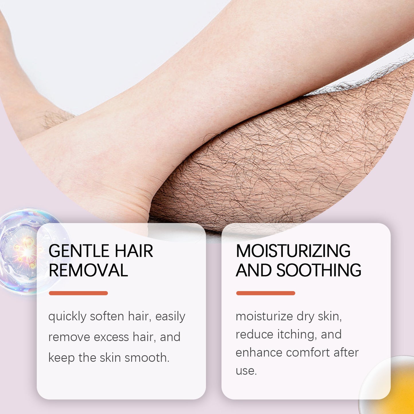 OceAura Body Hair Removal Cream, Gentle Body Hair Removal Hand Hair Leg Hair Cleansing Hair Removal Cream For Men And Women-HS