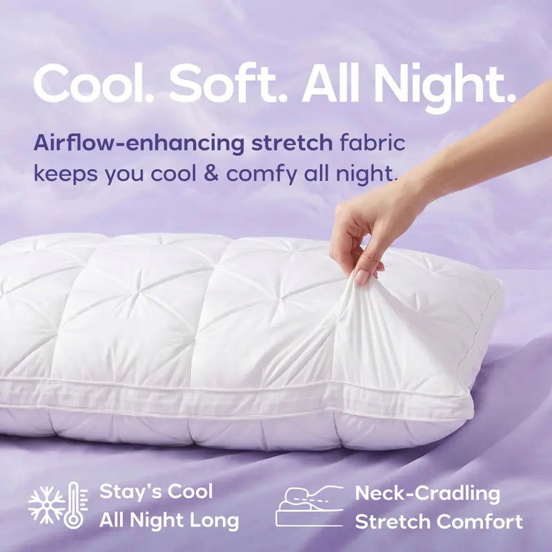 Mellow Sleep | Ploof Pillow – Extra-Fluffy Dual-Layer Pillow, Cloud-Like Soft Plush Bed Pillow with Breathable Support, Never Flat, Neck-Cradling Comfort for Side, Back & Stomach Sleepers, Machine Washable-8WX