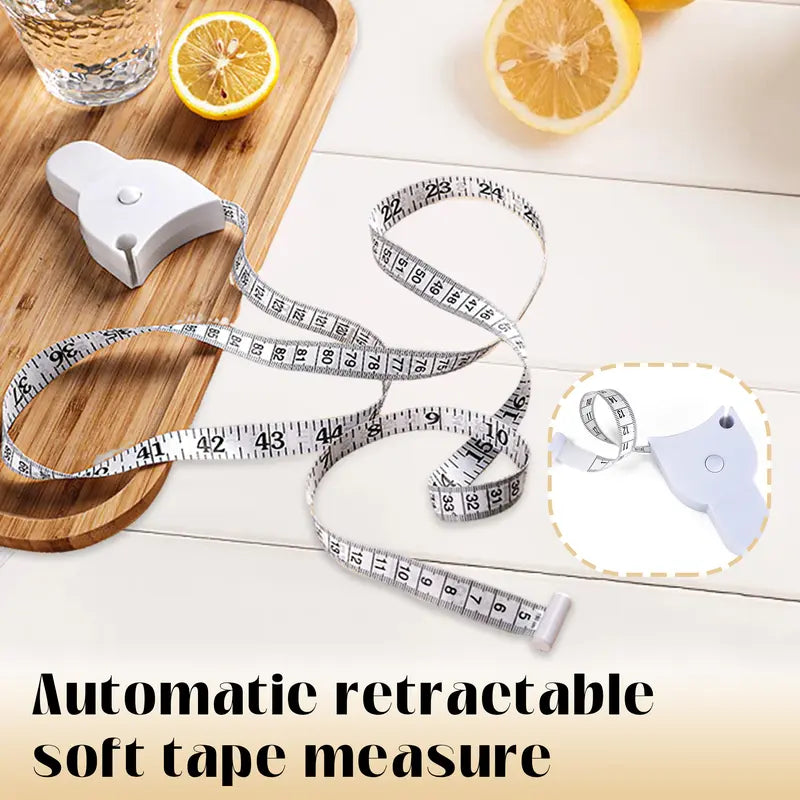 Body Measuring Tape 60 Inch, White,3D Automatic Lock for Accurate Waist/Hip Measurements-8WX