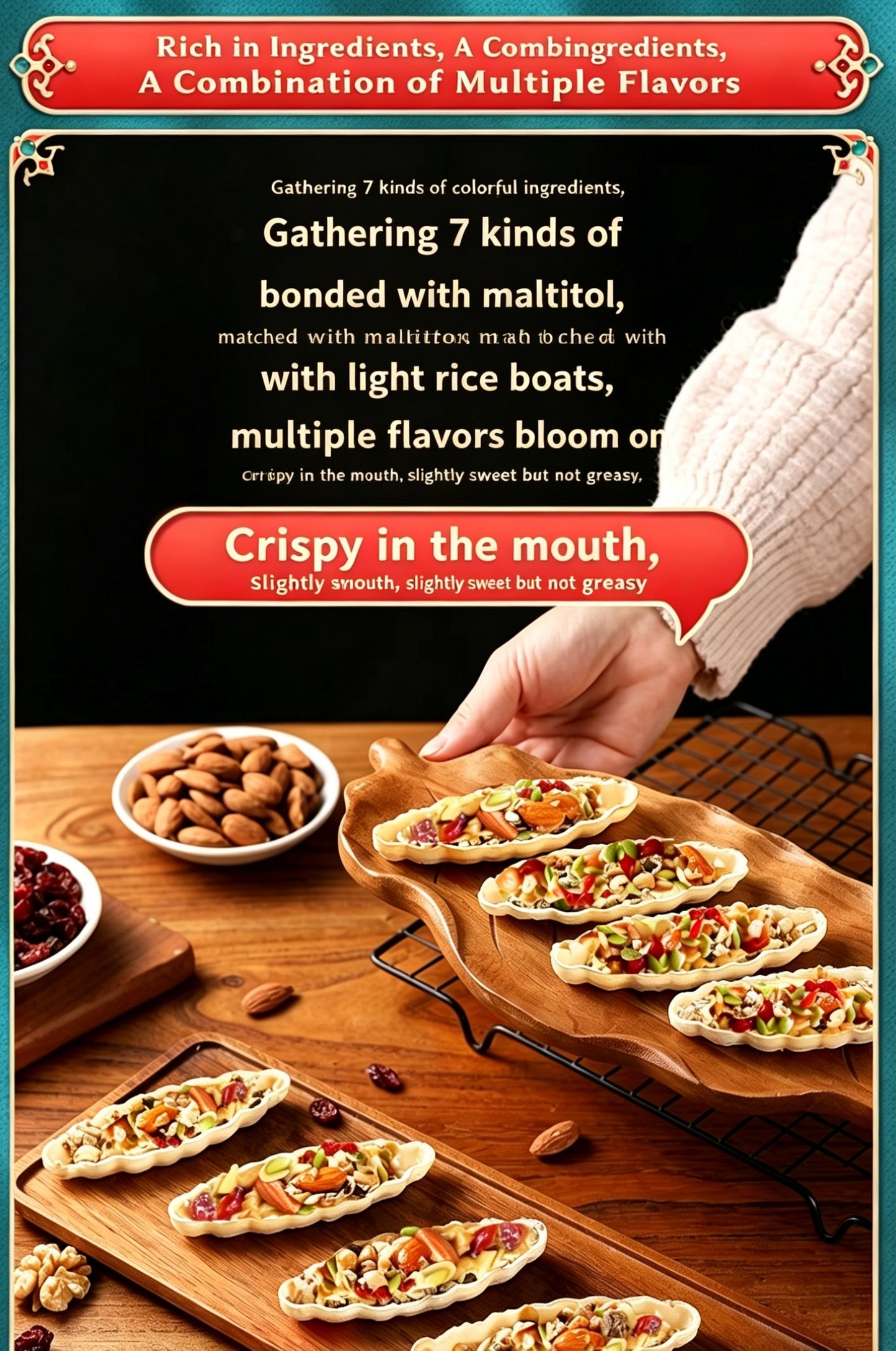 💖🎁Australian Nut Boat Cookies🎁💖, Mixed Nuts Filled Crispy Pastry, Popular Snack-LIN