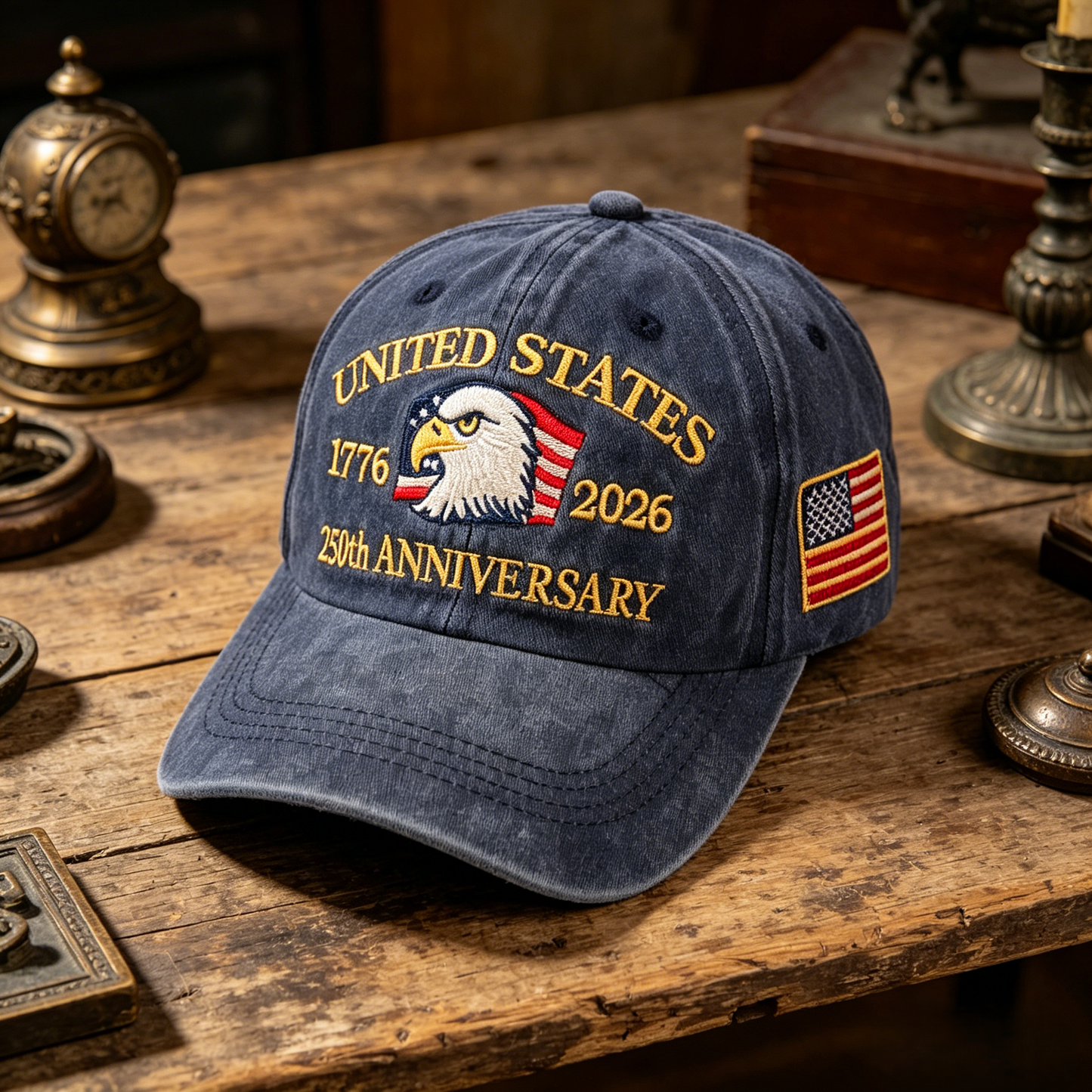 Bald Eagle United States Of America 250th Anniversary Embroidered Cap-HS