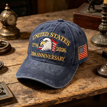 Bald Eagle United States Of America 250th Anniversary Embroidered Cap-HS