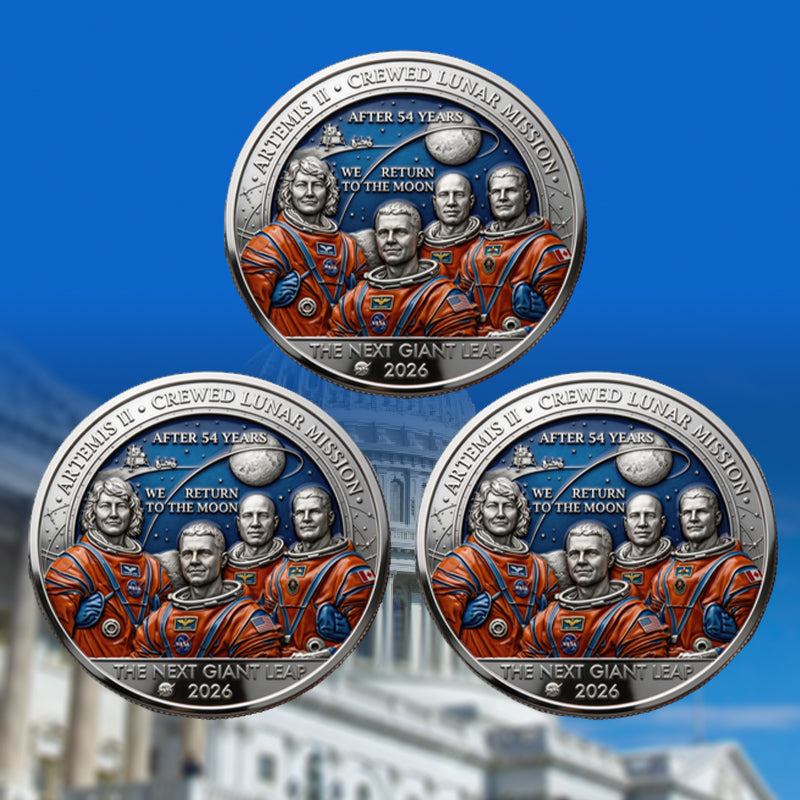 ★Artemis II • Heroic Achievement 3D High-Relief Enamel Commemorative Coin★-HS