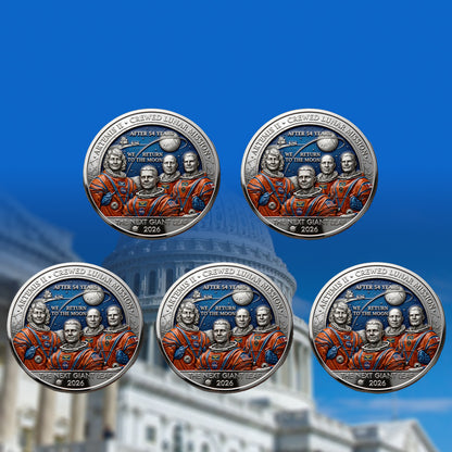 ★Artemis II • Heroic Achievement 3D High-Relief Enamel Commemorative Coin★-HS