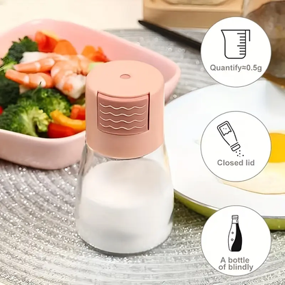Salt control jar - Seasoning jar - Powder spice bottle - Precise measurement seasoning jar - Suitable for storage and preservation in kitchen furniture - Sealed and moisture-proof seasoning bottle for measuring salt seasoning box salt-LIN
