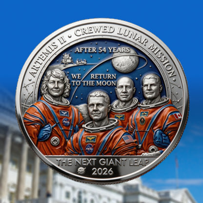 ★Artemis II • Heroic Achievement 3D High-Relief Enamel Commemorative Coin★-HS