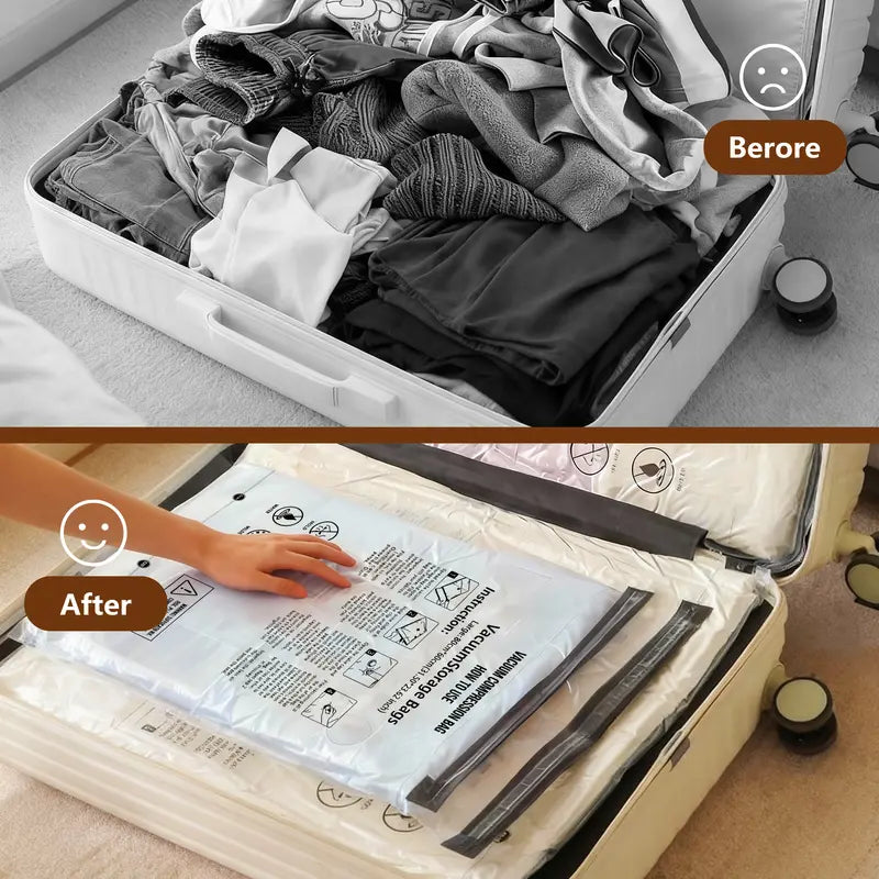 Pack Twice As Much In Half The Space Cordless vacuum compression bags that instantly create more suitcase space for smarter, stress-free-8WX
